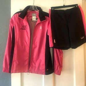 New Balance Susan J Komen small jacket and running shorts set